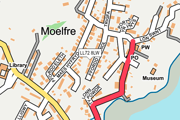 LL72 8LW map - OS OpenMap – Local (Ordnance Survey)