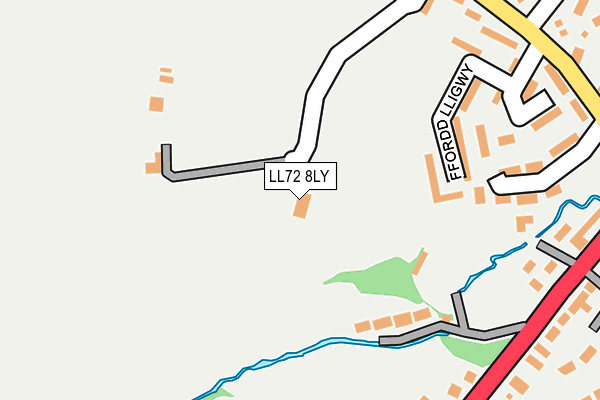 LL72 8LY map - OS OpenMap – Local (Ordnance Survey)