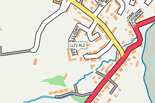 LL72 8LZ map - OS OpenMap – Local (Ordnance Survey)