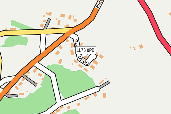 LL73 8PB map - OS OpenMap – Local (Ordnance Survey)