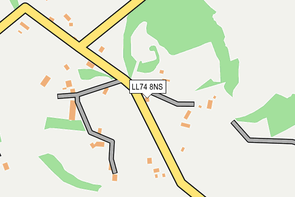 LL74 8NS map - OS OpenMap – Local (Ordnance Survey)