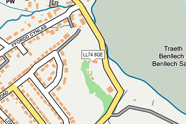 LL74 8QE map - OS OpenMap – Local (Ordnance Survey)