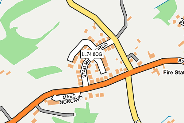 LL74 8QG map - OS OpenMap – Local (Ordnance Survey)