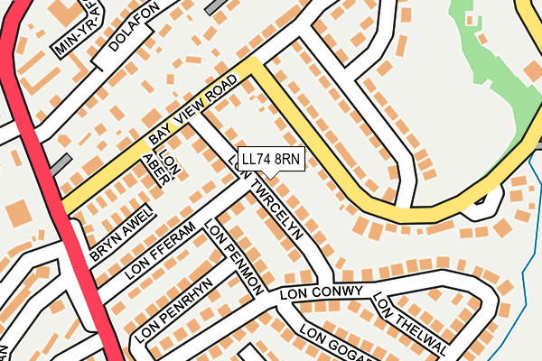 LL74 8RN map - OS OpenMap – Local (Ordnance Survey)