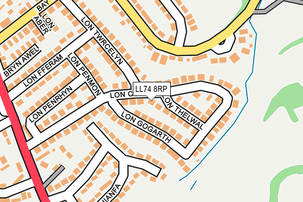 LL74 8RP map - OS OpenMap – Local (Ordnance Survey)