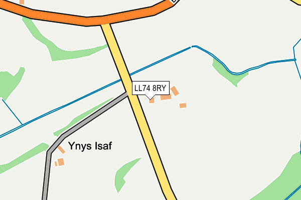 LL74 8RY map - OS OpenMap – Local (Ordnance Survey)