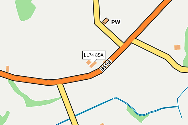 LL74 8SA map - OS OpenMap – Local (Ordnance Survey)