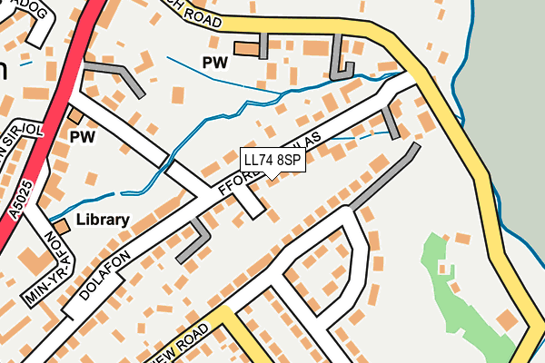 LL74 8SP map - OS OpenMap – Local (Ordnance Survey)