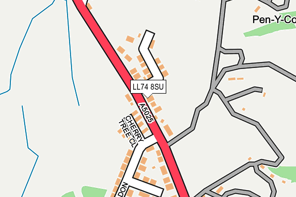 LL74 8SU map - OS OpenMap – Local (Ordnance Survey)