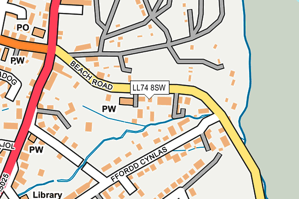 LL74 8SW map - OS OpenMap – Local (Ordnance Survey)