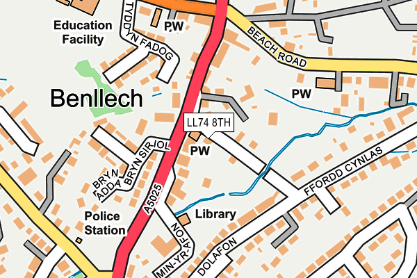 LL74 8TH map - OS OpenMap – Local (Ordnance Survey)