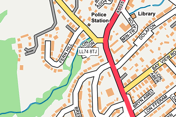LL74 8TJ map - OS OpenMap – Local (Ordnance Survey)
