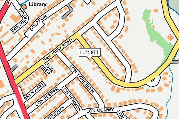 LL74 8TT map - OS OpenMap – Local (Ordnance Survey)