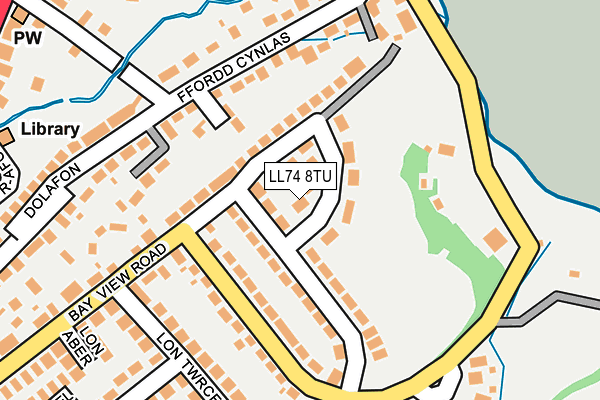 LL74 8TU map - OS OpenMap – Local (Ordnance Survey)