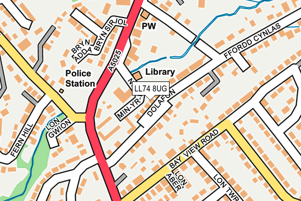 LL74 8UG map - OS OpenMap – Local (Ordnance Survey)