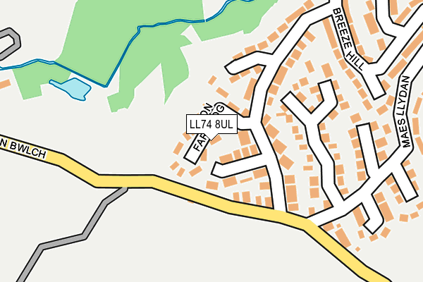 LL74 8UL map - OS OpenMap – Local (Ordnance Survey)