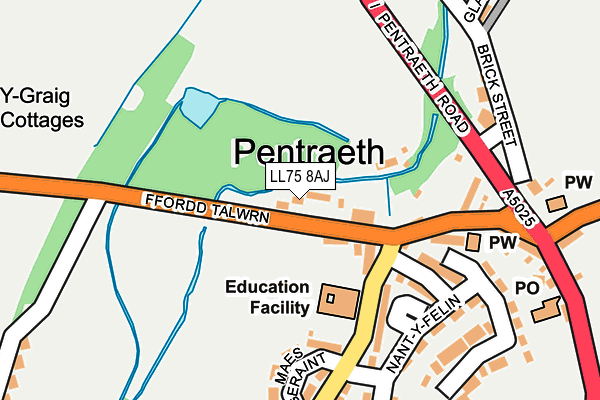 LL75 8AJ map - OS OpenMap – Local (Ordnance Survey)