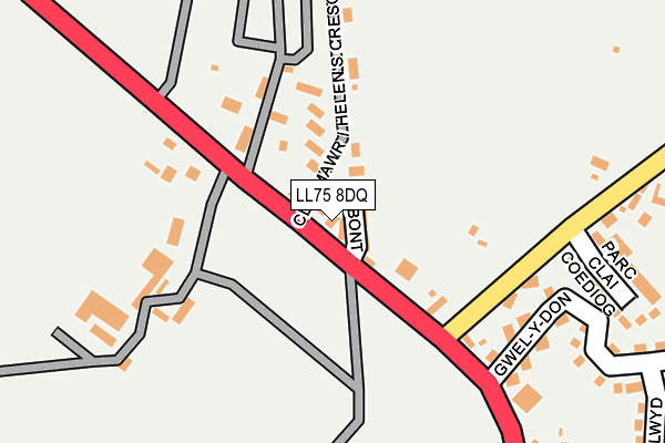 LL75 8DQ map - OS OpenMap – Local (Ordnance Survey)