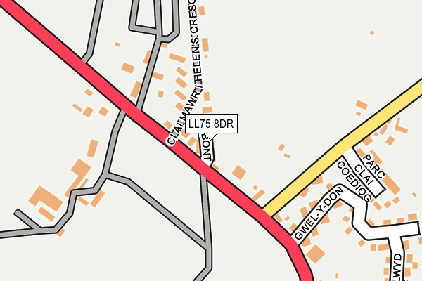LL75 8DR map - OS OpenMap – Local (Ordnance Survey)