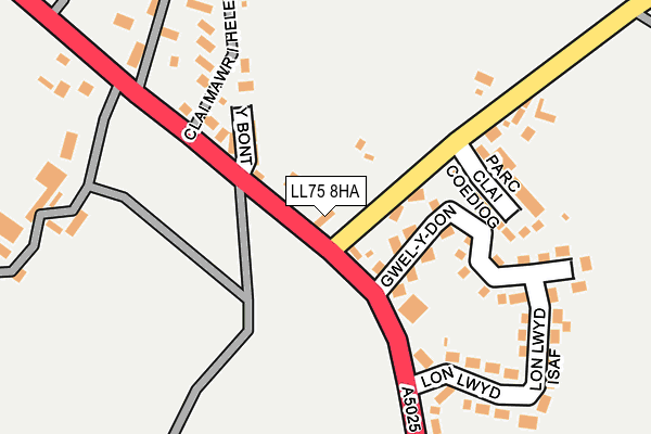 LL75 8HA map - OS OpenMap – Local (Ordnance Survey)