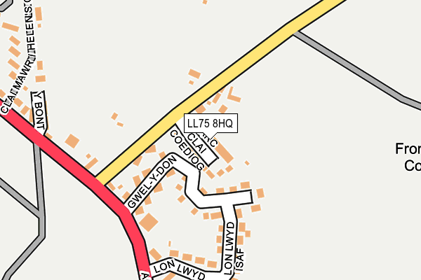 LL75 8HQ map - OS OpenMap – Local (Ordnance Survey)