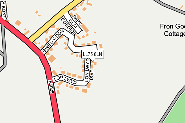 LL75 8LN map - OS OpenMap – Local (Ordnance Survey)
