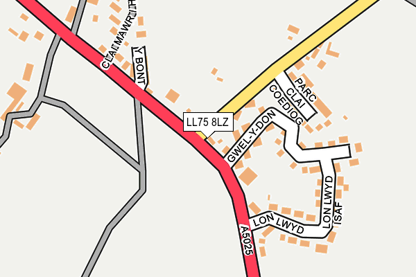 LL75 8LZ map - OS OpenMap – Local (Ordnance Survey)