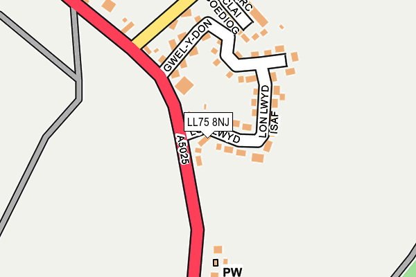 LL75 8NJ map - OS OpenMap – Local (Ordnance Survey)