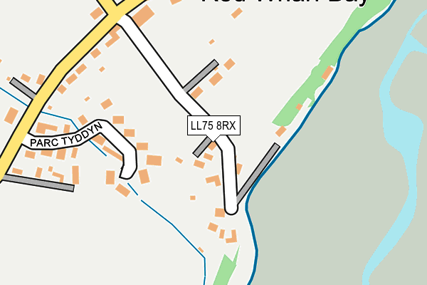 LL75 8RX map - OS OpenMap – Local (Ordnance Survey)