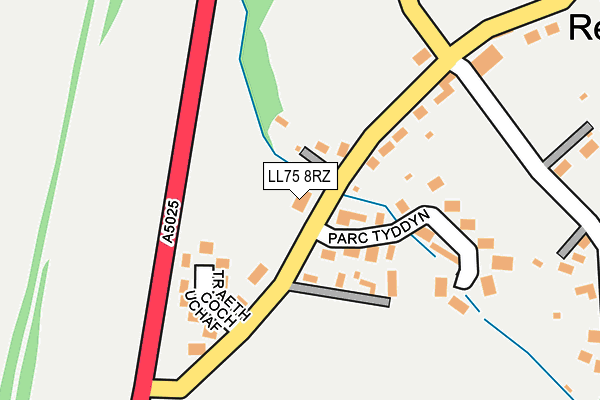 LL75 8RZ map - OS OpenMap – Local (Ordnance Survey)