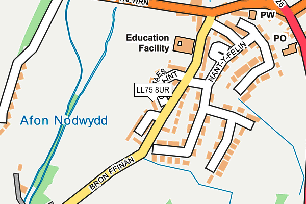 LL75 8UR map - OS OpenMap – Local (Ordnance Survey)