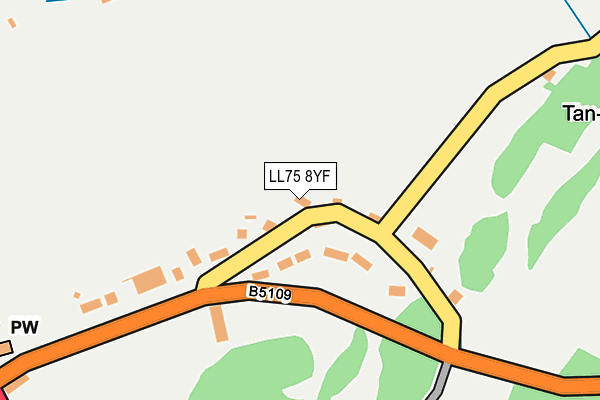 LL75 8YF map - OS OpenMap – Local (Ordnance Survey)