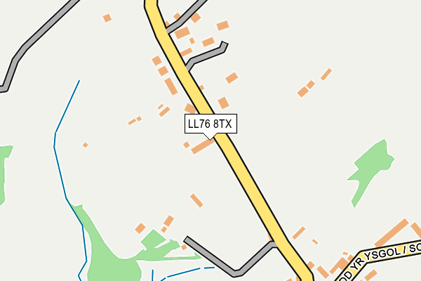 LL76 8TX map - OS OpenMap – Local (Ordnance Survey)
