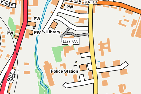 LL77 7AA map - OS OpenMap – Local (Ordnance Survey)
