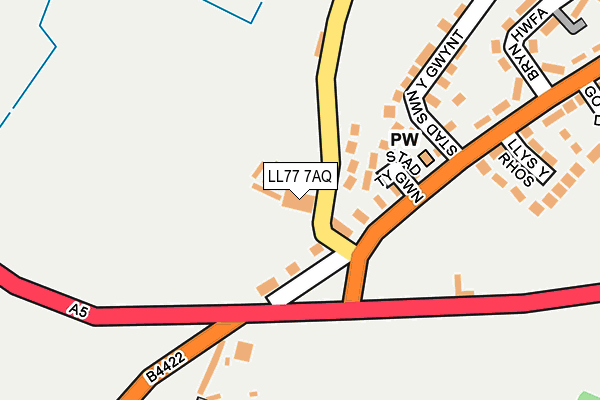 LL77 7AQ map - OS OpenMap – Local (Ordnance Survey)