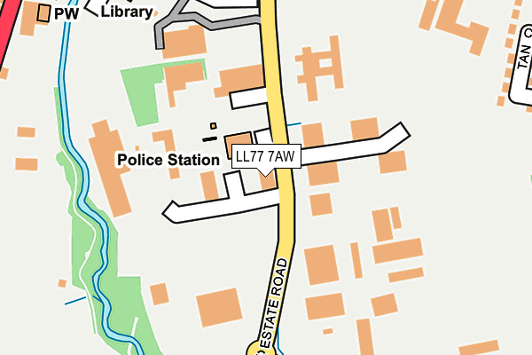 LL77 7AW map - OS OpenMap – Local (Ordnance Survey)