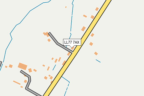 LL77 7AX map - OS OpenMap – Local (Ordnance Survey)
