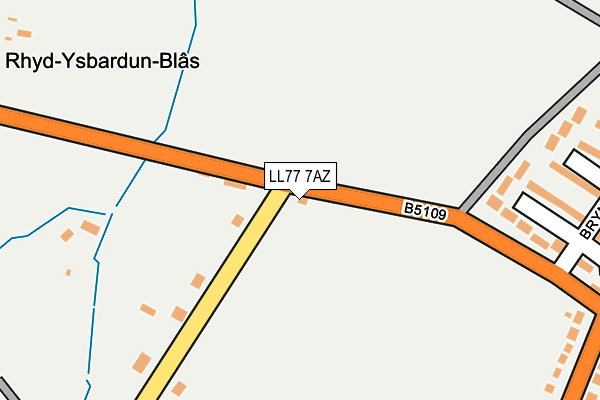LL77 7AZ map - OS OpenMap – Local (Ordnance Survey)