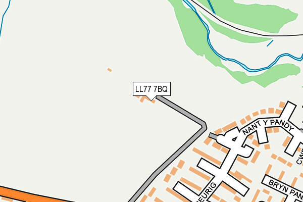 LL77 7BQ map - OS OpenMap – Local (Ordnance Survey)