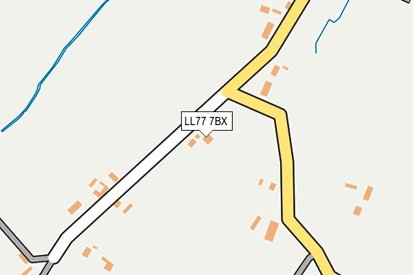 LL77 7BX map - OS OpenMap – Local (Ordnance Survey)