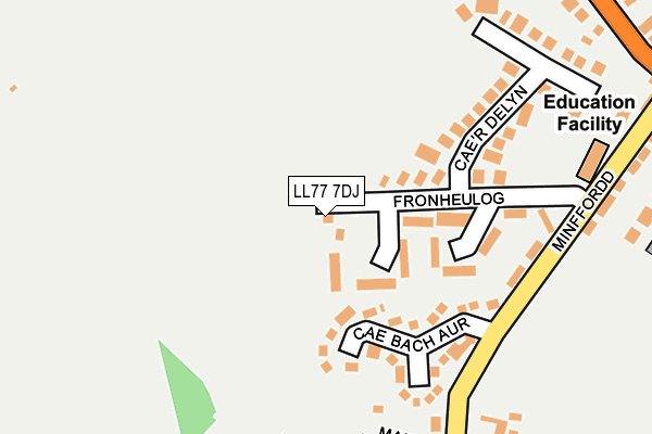 LL77 7DJ map - OS OpenMap – Local (Ordnance Survey)