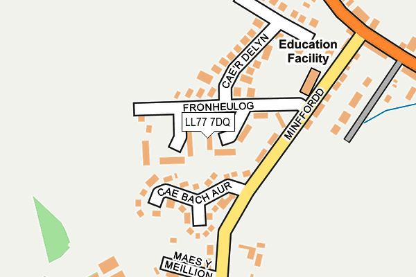 LL77 7DQ map - OS OpenMap – Local (Ordnance Survey)