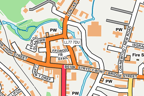 LL77 7DU map - OS OpenMap – Local (Ordnance Survey)