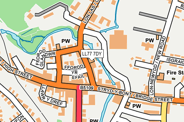LL77 7DY map - OS OpenMap – Local (Ordnance Survey)