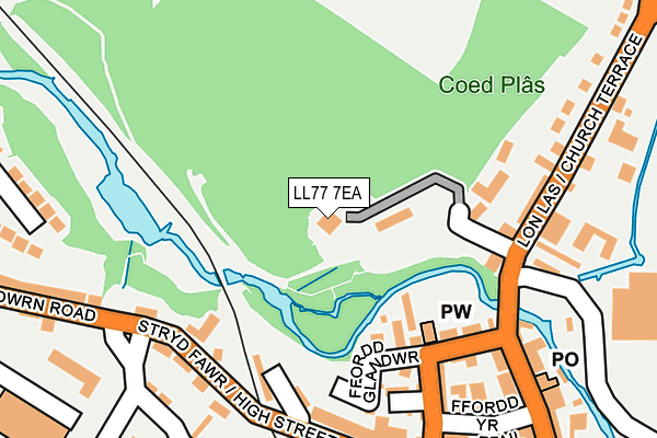 LL77 7EA map - OS OpenMap – Local (Ordnance Survey)