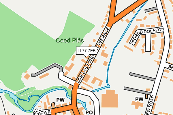 LL77 7EB map - OS OpenMap – Local (Ordnance Survey)