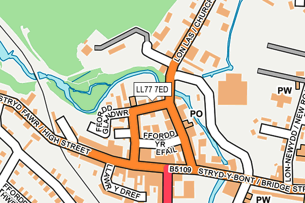 LL77 7ED map - OS OpenMap – Local (Ordnance Survey)