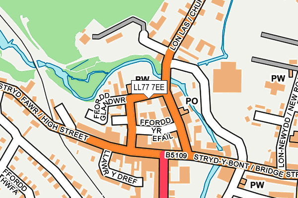 LL77 7EE map - OS OpenMap – Local (Ordnance Survey)