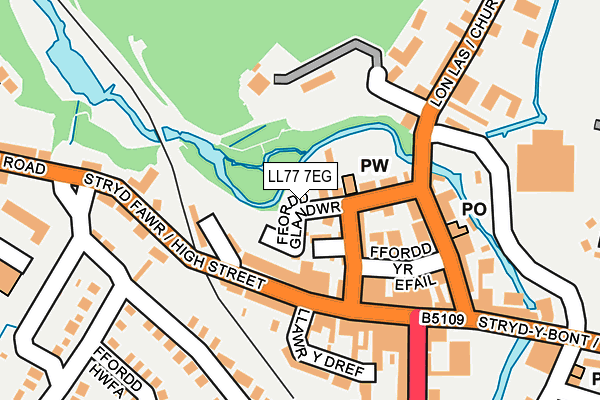 LL77 7EG map - OS OpenMap – Local (Ordnance Survey)