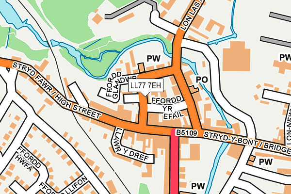LL77 7EH map - OS OpenMap – Local (Ordnance Survey)